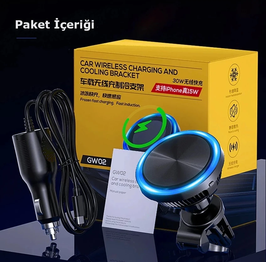 هولدر و شارژر وایرلس GW02 با نور RGB