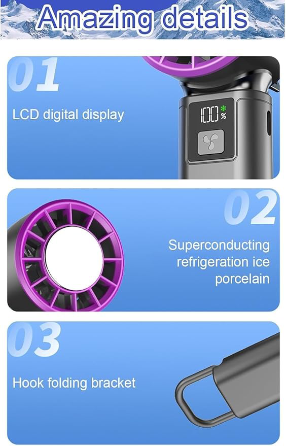 پنکه دستی خنک کننده A3 Pro با صفحه سرمایش